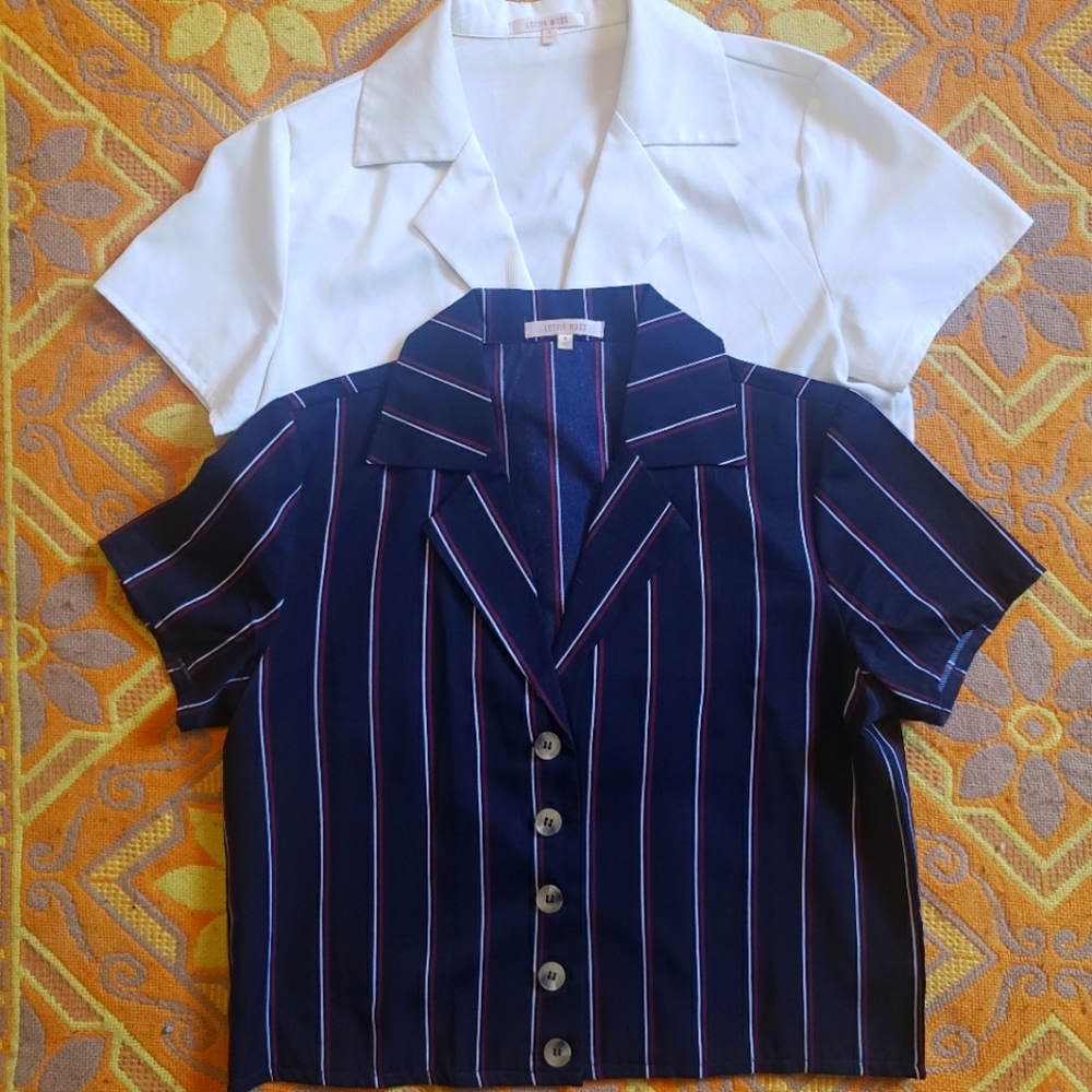 2 cropped button ups